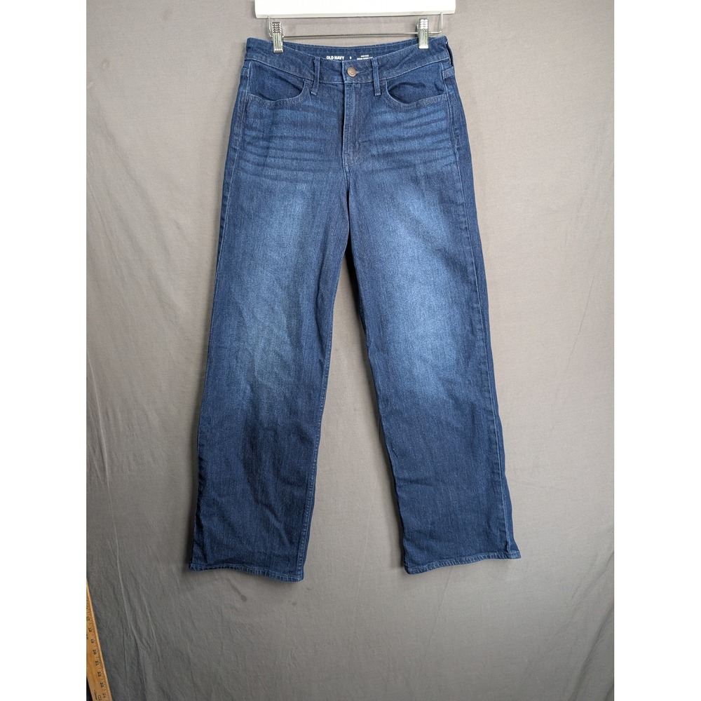 Old Navy Womens High Rise Wow Wide Leg Jeans Size 6 Dark Wash 732603-00